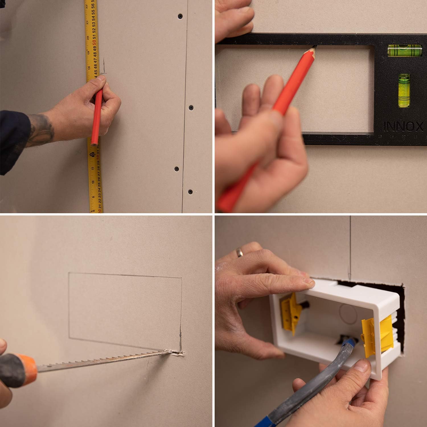 Electrical Socket Back Box Cutting Template with Spirit Levels