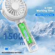 Mini Portable Handheld Fan 5 Speed USB Desk Fan