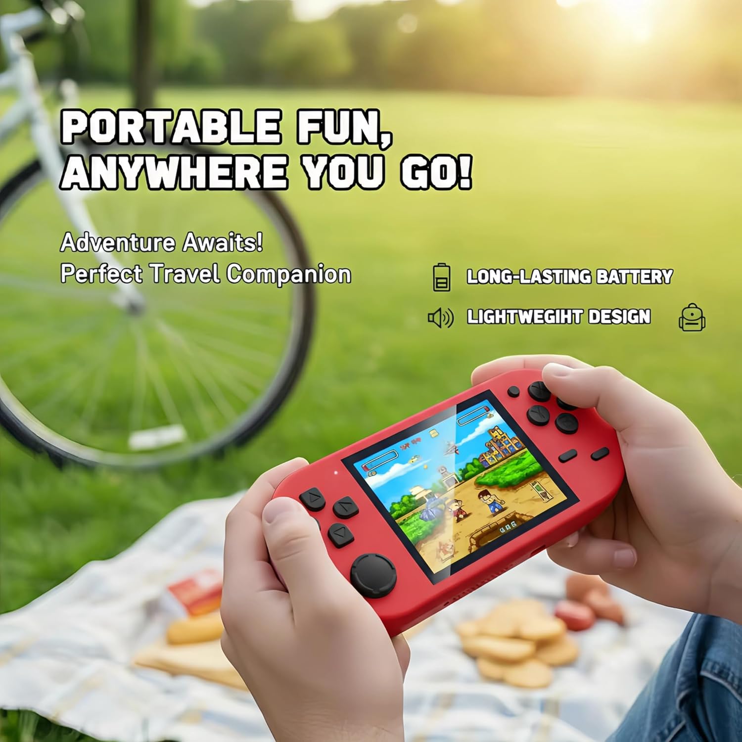 16-Bit Handheld Game Console – 3" HD Screen, 300 Built-in Retro Games, Portable Player for Kids & Adults