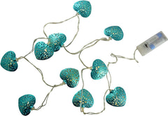 10 Warm White LED Metal Silver Heart-Shaped Lights—Perfect for Christmas and Everyday Décor