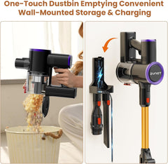Zynet S9 Cordless Vacuum Cleaner 500W 45KPa Powerful Suction Stick Hoover with Folding Wand, LED Display & 45Min Runtime