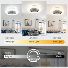 Ceiling light fixture with color temperature and brightness controls displayed in a room setting.