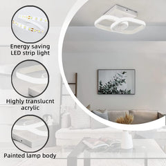 Ceiling light fixture with energy-saving LED strip light, highly translucent acrylic, and painted lamp body features.