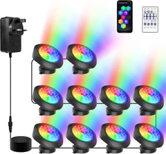 18 LED RGB Solar Pond Lights – Super Bright, IP68 Waterproof, Submersible Underwater Spotlights for Garden, Pool, Fountain, and Aquarium