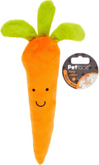 Foodie Faces Fluffy Carrot Dog Toy – Soft, Squeaky & Fun Plush Toy for Dogs