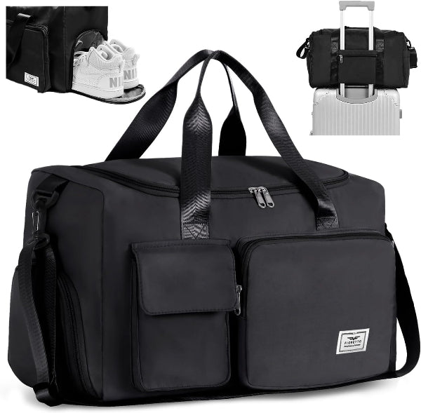 Water-Resistant Sports Gym Duffel Bag with Shoe Compartment – Unisex Travel, Weekend & Hospital