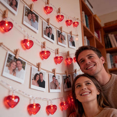 Valentine Heart LED String Lights, 1.5m Battery Operated Red Love Fairy Lights for Indoor Décor