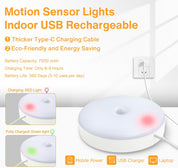 Rechargeable Motion Sensor Ceiling Light – 300LM LED, 7000mAh Battery, USB Powered, Wireless Indoor Wall Light for Stairs & Garage