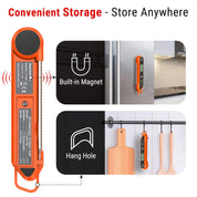 TP03H Orange Digital Meat Thermometer – Fast, Waterproof & Foldable