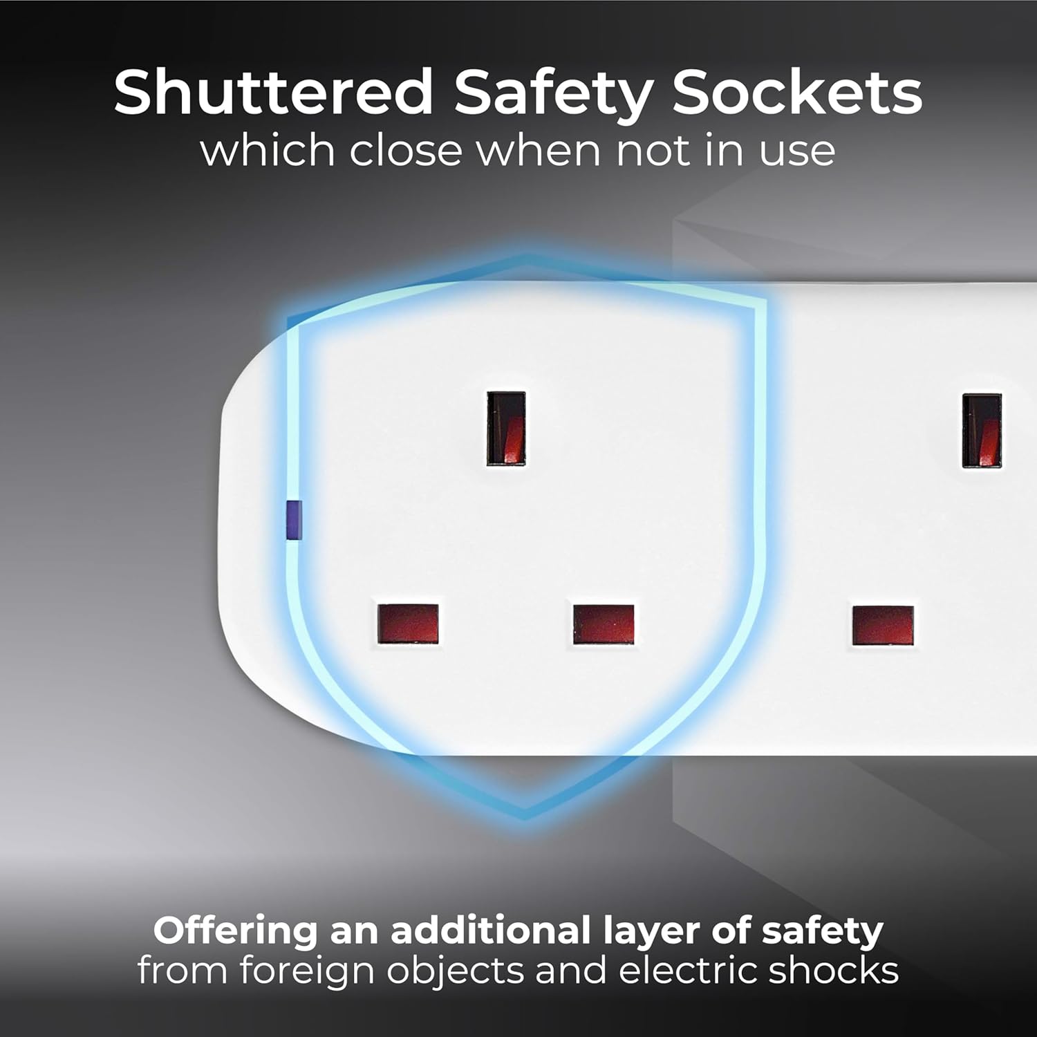Two Socket Double Extension Lead 10m Cable, Unswitched, White