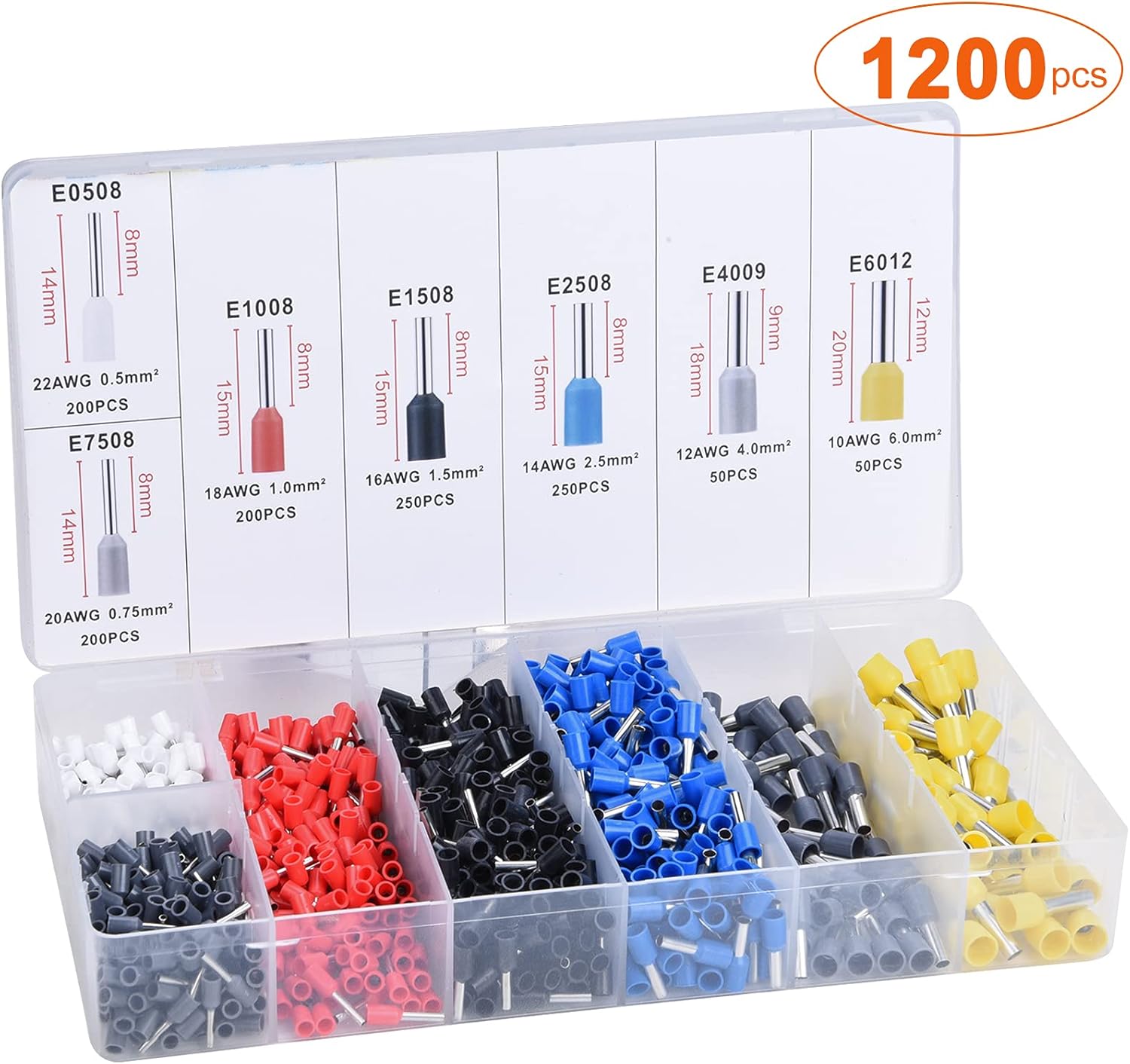 Ferrule Crimper Plier Kit with 1200 Terminal Connectors