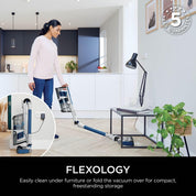 Shark PowerPro Cordless Stick Vacuum Cleaner, Lightweight Flexible Vacuum with Floor Detect & Anti-Hair Wrap Technology, Anti-Allergen Complete Seal, Handheld Mode, Navy Metallic