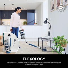 Shark PowerPro Cordless Stick Vacuum Cleaner, Lightweight Flexible Vacuum with Floor Detect & Anti-Hair Wrap Technology, Anti-Allergen Complete Seal, Handheld Mode, Navy Metallic