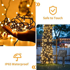 6M 60LED Solar String Lights, 8 Modes IP65 Waterproof Fairy Lights for Outdoor/Indoor, Warm White