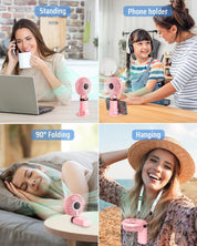 Mini Handheld USB Fan – 5 Speeds Rechargeable Portable Fan