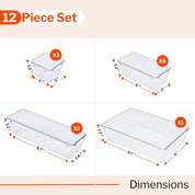 Clear Drawer Organiser Set – Makeup, Cosmetics & Utensil Tray for Kitchen & Bedroom