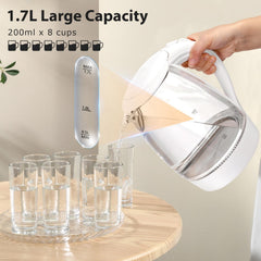 Glass Water Kettle 1.7L – LED Electric Kettle 2200W BPA-Free Auto Shutoff