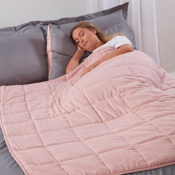 Brentfords 8kg Weighted Blanket – Blush Pink King Size, Calming Stress Relief for Adults, 150x200cm
