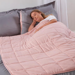 Brentfords 8kg Weighted Blanket – Blush Pink King Size, Calming Stress Relief for Adults, 150x200cm