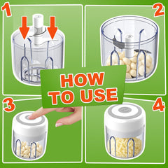 Mini Electric Food Processor & Garlic Chopper – Cordless Veg, Nut & Baby Food Dicer