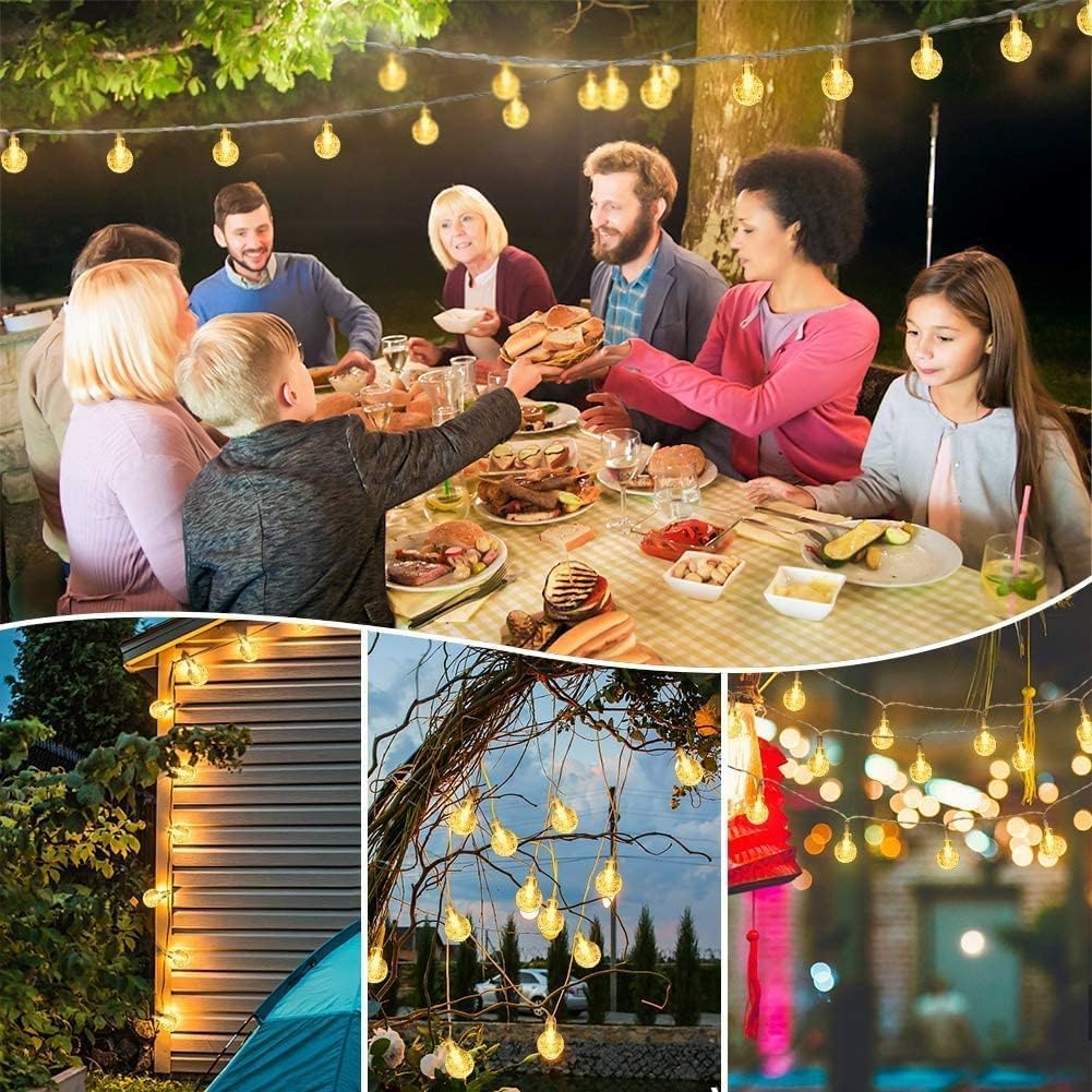 Globe String Lights, 4M 40LED Fairy Lights Battery Operated, String Lights 2 Modes Christmas Lights Waterproof for Bedroom Christmas Halloween Garden Birthday Party Patio Valentine Warm White