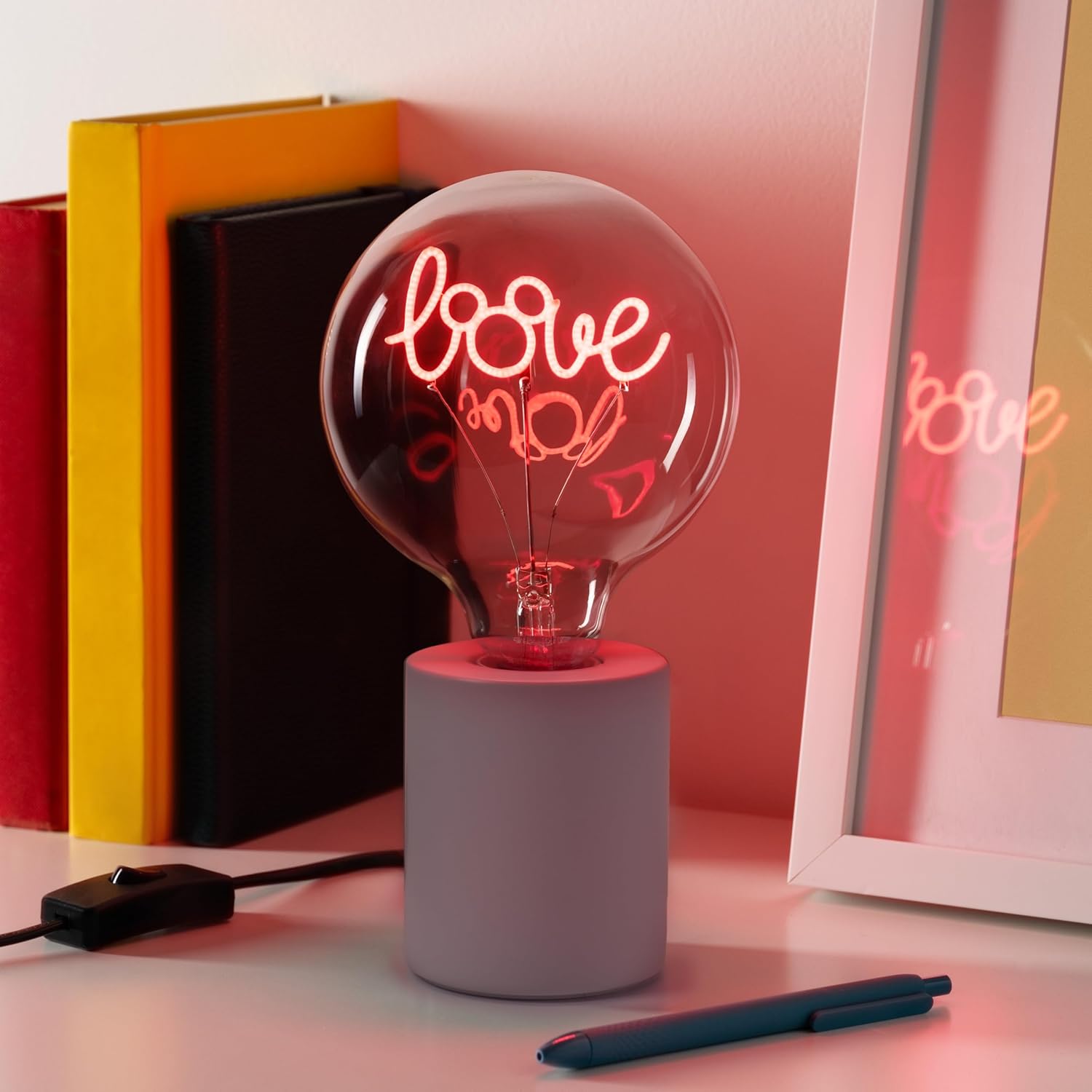 Paladone Disney Mickey Mouse Decorative LED Neon Bulb Lamp - E27 Glass Lightbulb, Officially Licensed Collectible Gift, Fun Light for Bedrooms & Homes, Red