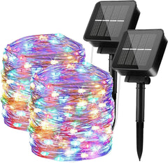 [2 Pack] Solar String Lights Outdoor,200 LED Extra-Long Solar Fairy Lights, 8 Modes Decor Solar Powered Waterproof for Garden,Patio,Yard,Party