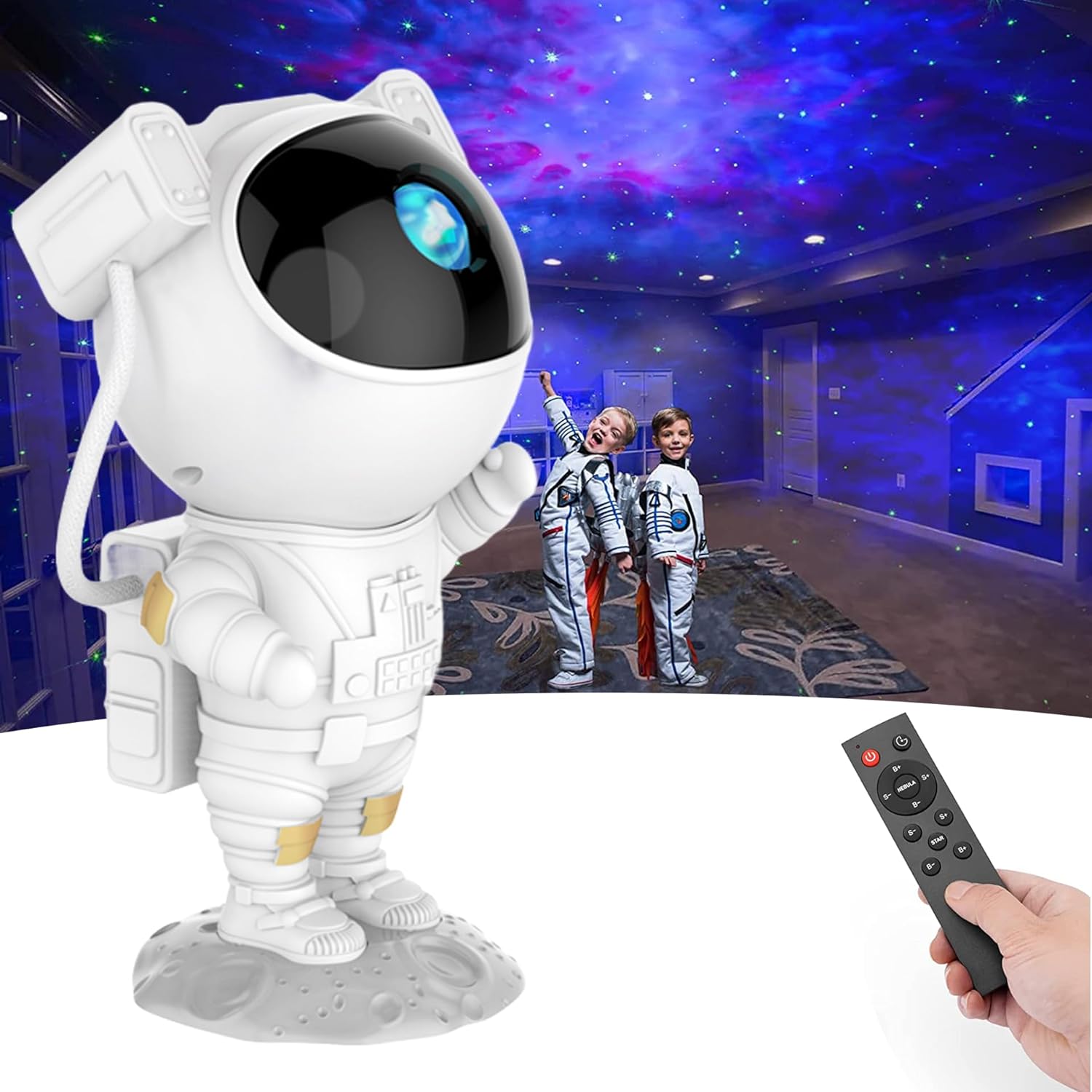 Astronaut Galaxy Projector Night Light, Adjustable Head, for Kids and Adults, Room and Ceiling Decor, Christmas Gift