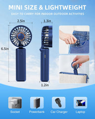Foldable Mini Handheld Fan 1800mAh Deep Blue