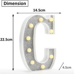 Glitter LED Letter Light C with Remote 18 Colors