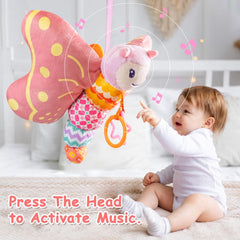 Baby Musical Sensory Butterfly Toy – Plush Rattle, Crinkle, Teether & Hanging Ring (0–12M)