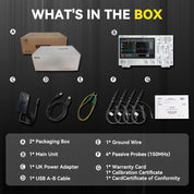 RIGOL DHO814 Portable Digital Oscilloscope, 100MHz Bandwidth, 4 Analogue Channels, 12bit Vertical Resolution, Low Noise Floor, Mobile Power Supply Supportable