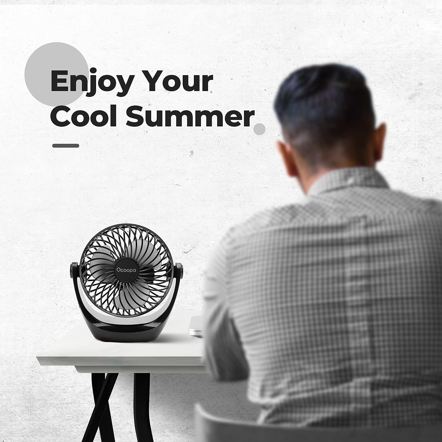 OCOOPA USB Table Fan with Adjustable Speeds & 360° Rotation