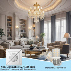 YELANGU E27 LED Corn Light Bulbs,5W Warm Light 3000K, Equivalent to 60W E27 Halogen Bulbs,AC 85-265V, 360° Beam Angle,Edison Screw SES LED Corn Lamp, Not Dimmable, Pack of 8 [Energy Class F]