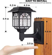 Solar Fence Lights, Outdoor LED Solar-Powered Wall Lights, Waterproof Garden Lights for Patio & Yard, Warm White (4 Pack)