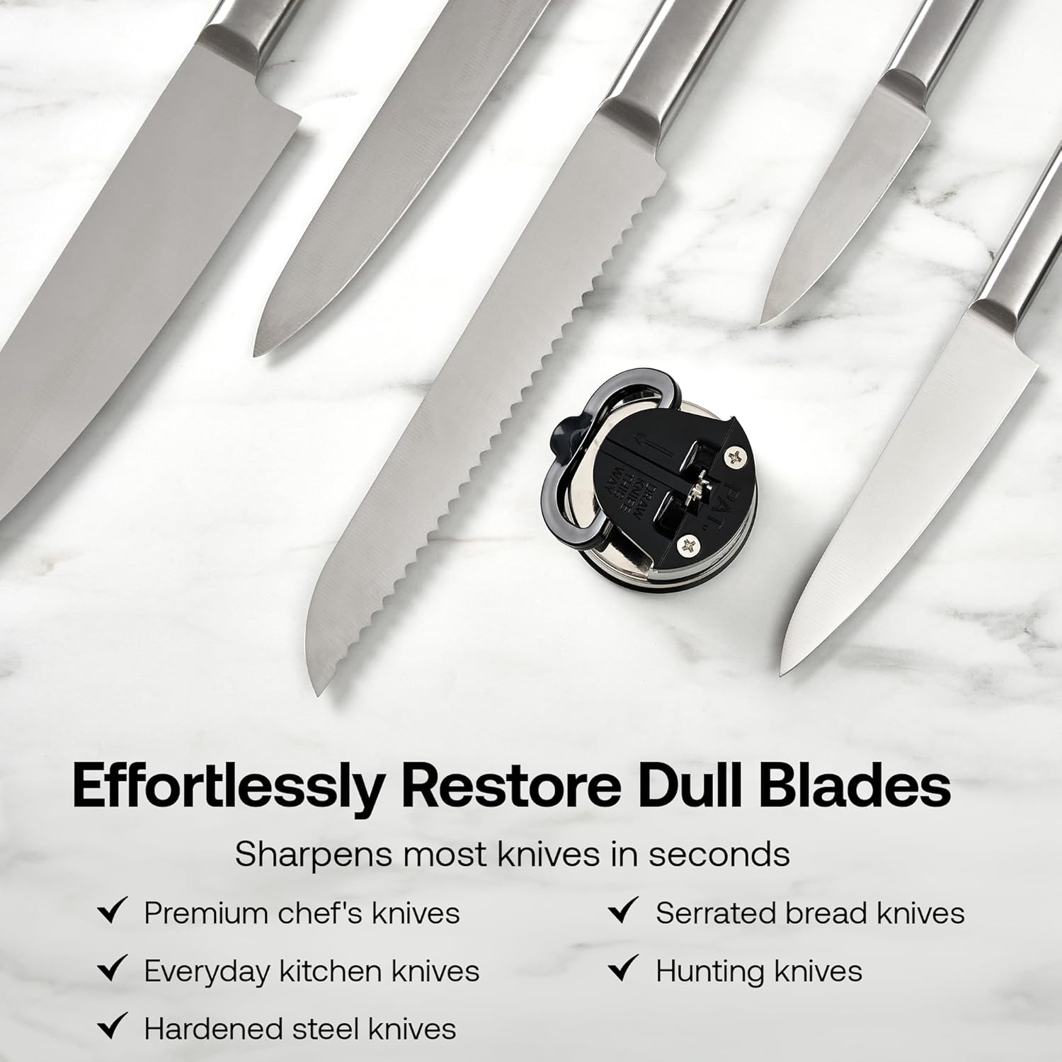 AnySharp Pro Metal Knife Sharpener – Suction Base | Hands-Free Safety | Razor-Sharp Results | Ideal for Hardened Steel & Serrated Knives
