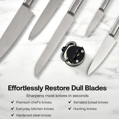 AnySharp Pro Metal Knife Sharpener – Suction Base | Hands-Free Safety | Razor-Sharp Results | Ideal for Hardened Steel & Serrated Knives