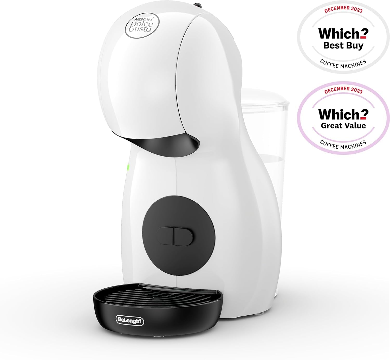Nescafé Dolce Gusto Piccolo XS Pod Capsule Coffee Machine, 15 Bar Pressure, Hot & Cold Drinks, 0.8L Water Tank, Auto Shut-Off, Compact Design, White & Black