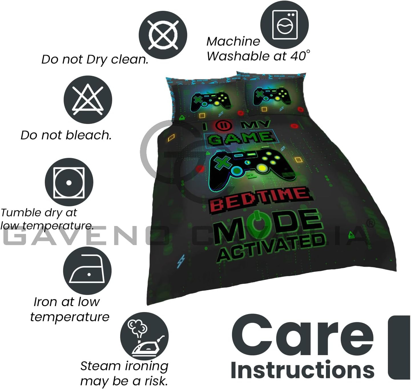 Gamer Duvet Cover Double – Soft Breathable Polycotton Gaming Bedding Set