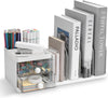 Large Desk Organizer with File Holder – White Stationery Storage for Office & School