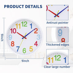 “8.5'' Silent Non-Ticking Wall Clock – Modern Quartz Battery Operated Home Decor”