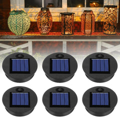 Solar Lights Replacement Top, 6 Pack Replacement Solar Panels for Garden Lights, 7CM IP44 Solar Lantern Replacement Top, Lantern Lid Lights Bulb Replacement Part