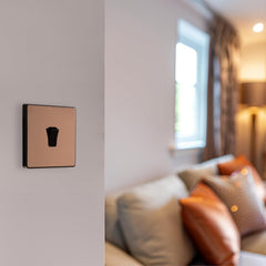 BG Electrical Single Intermediate Wall Light Switch, Screwless Front Plate, Round Edges, Evolve, Polished Copper, 20A, 16AX, PCDCP13B