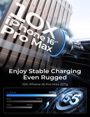 LISEN 15W Magsafe Car Charger Magnetic Phone Holder for iPhone – Black