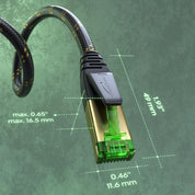 Cat 7 Ethernet Cable with ultra-secure triple shielding, internet & LAN cord, Nylon braided – 0.5m (Break-proof network cable, 10Gbit/s for maximum fibre optic speed, RJ45 plug) – CableDirect