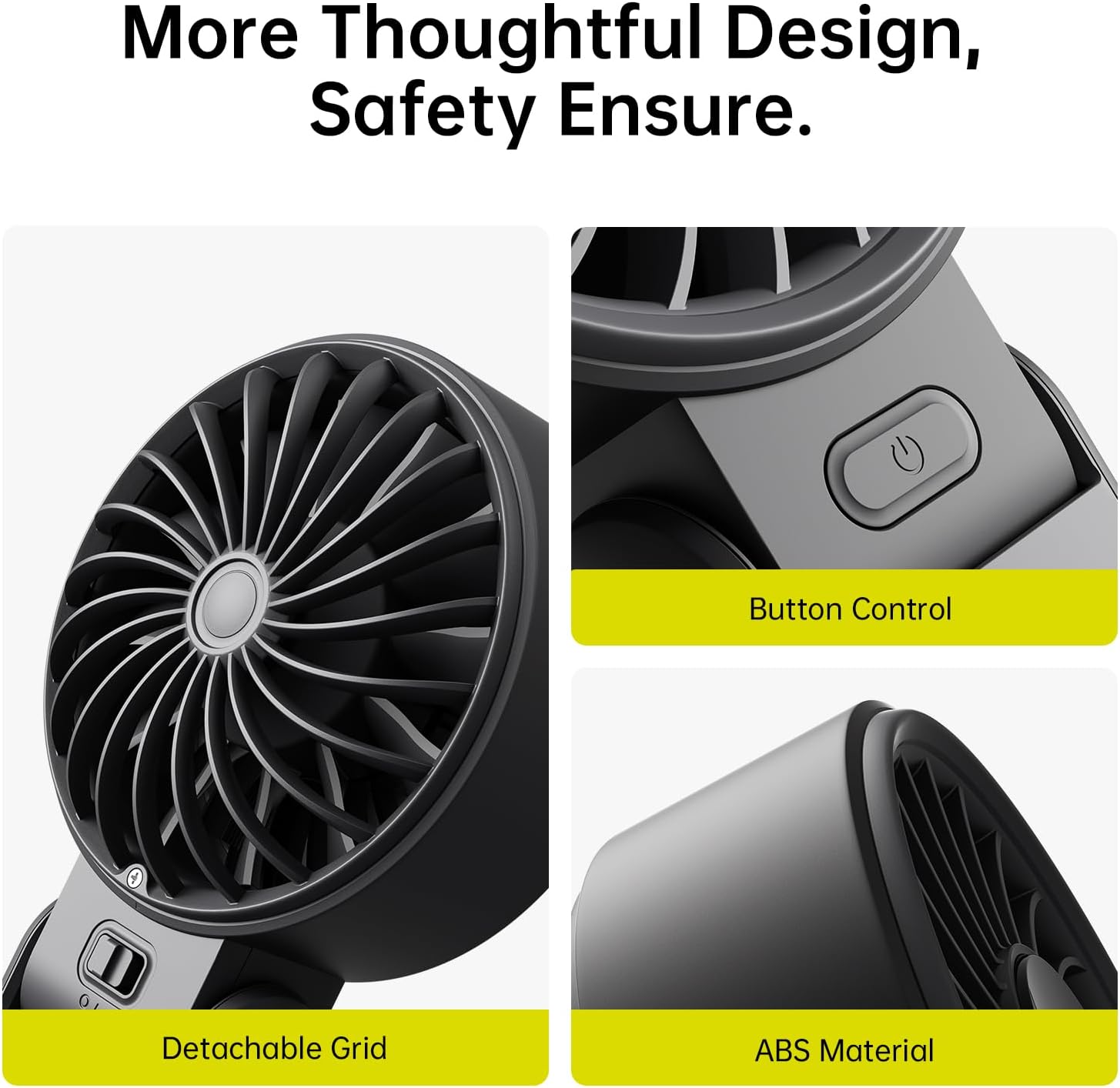 JISULIFE Handheld Fan Life7 – Ultimate Flexibility: High-Power Motor, LED Display, 5000mAh Rechargeable, 5-Speed, Foldable Design, 3-IN-1 Portable Hand/Desk/Neck Fan for Travel, Gift for Women (Black)