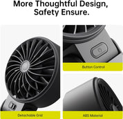 JISULIFE Handheld Fan Life7 – Ultimate Flexibility: High-Power Motor, LED Display, 5000mAh Rechargeable, 5-Speed, Foldable Design, 3-IN-1 Portable Hand/Desk/Neck Fan for Travel, Gift for Women (Black)