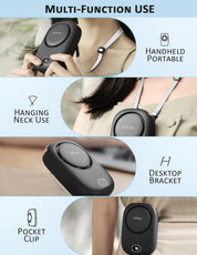 Handheld Mini Fan - Rechargeable Personal Eyelash Fan With Strong Airflow, LED Smart Display, 3 Speed for Desk, Home, Travel, Office, Outdoor (Black)