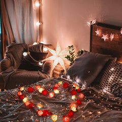 Rose Flower String Lights 3M with 20 LEDs – Battery Powered Fairy Lights for Romantic Decor