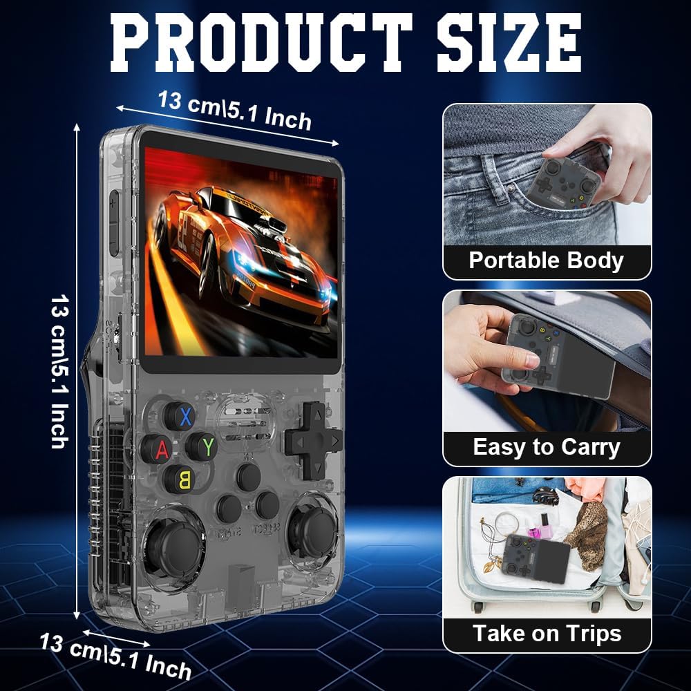 Retro R36S Handheld Game Console – 15,000+ Games, 3.5" Screen, 64GB, 3500mAh, Linux System